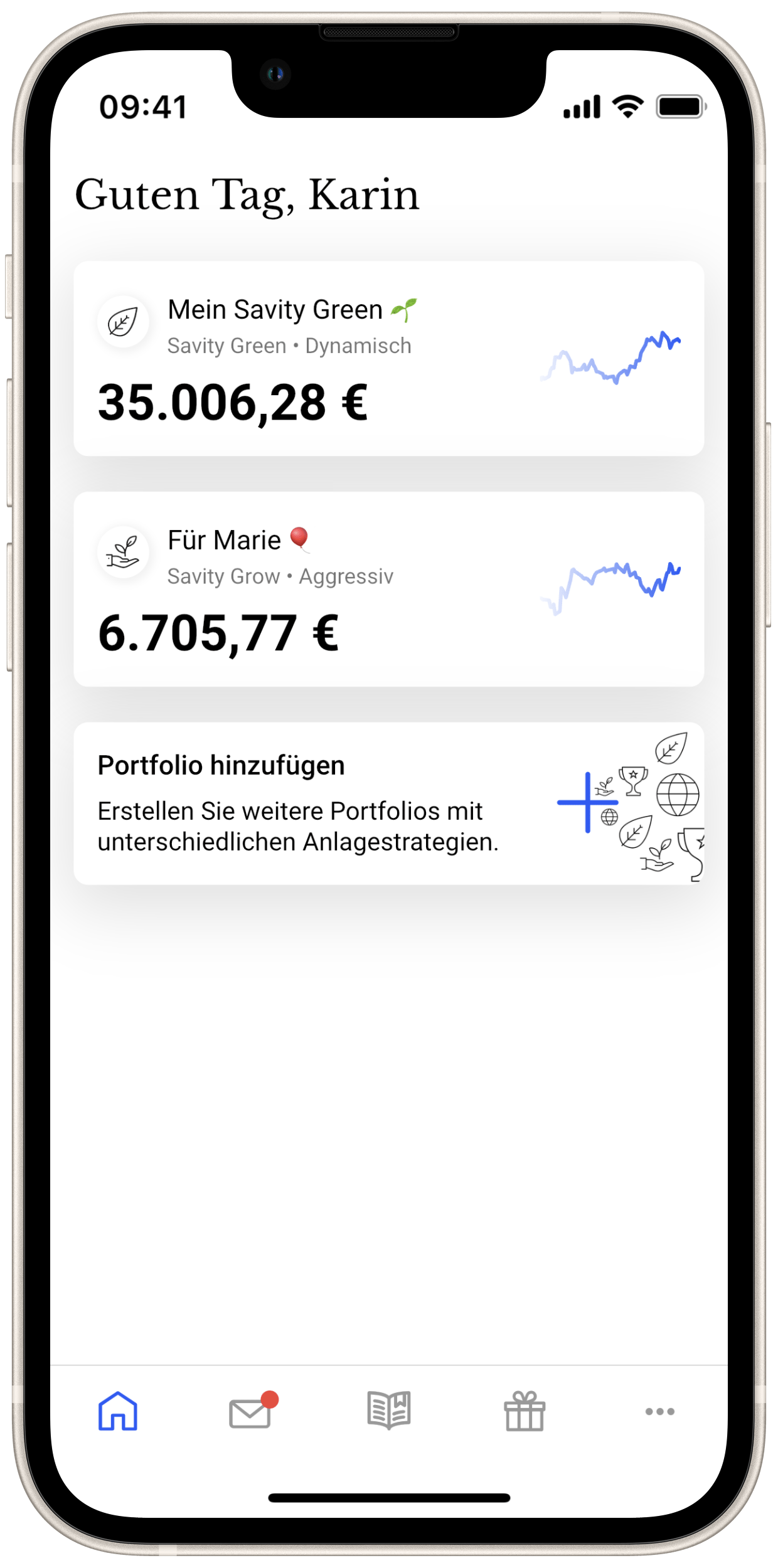 Vorschau Savity App