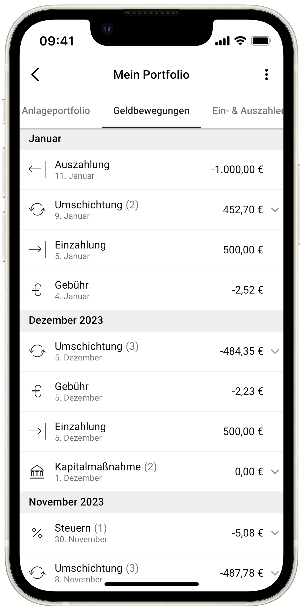 Vorschau Savity App